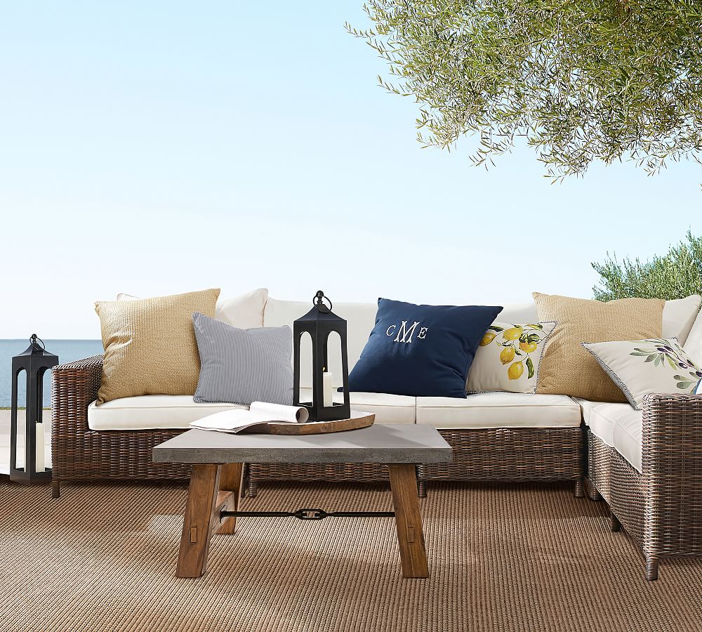 Lemon Branch Outdoor Lumbar Throw Pillow Pottery Barn