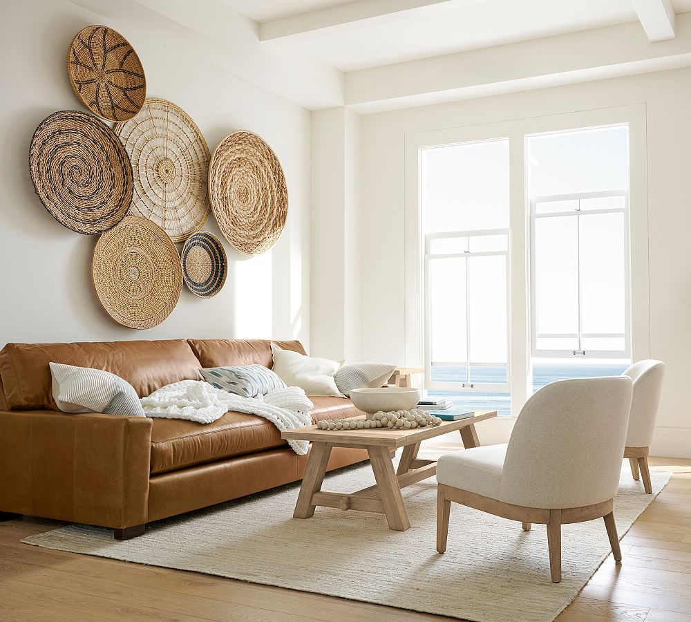 Open Weave Handwoven Wicker Basket Wall Art - 40" | Pottery Barn