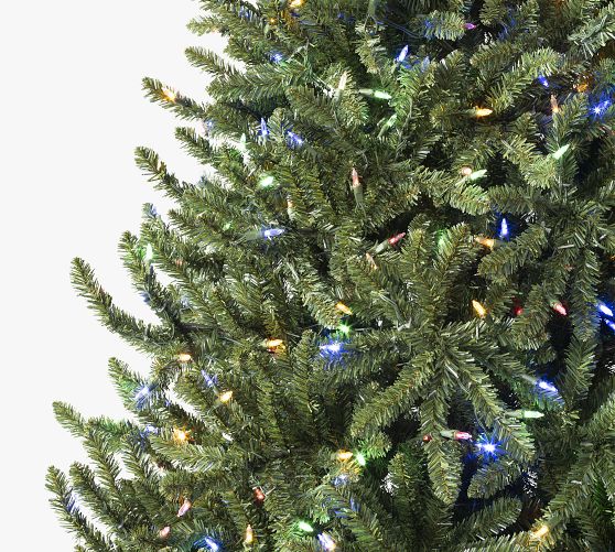 Lit Valley Fir Faux Christmas Tree | Pottery Barn