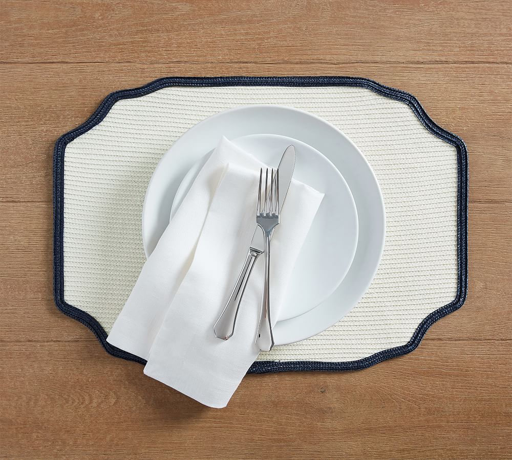 Cay Scalloped Easy Care Placemats Set of 4 Pottery Barn