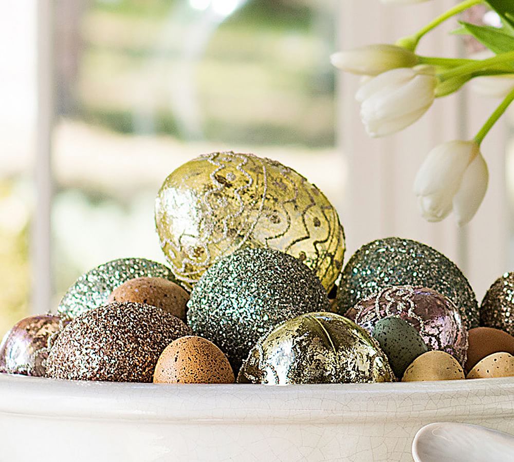 German Glitter Egg Vase Filler Pottery Barn