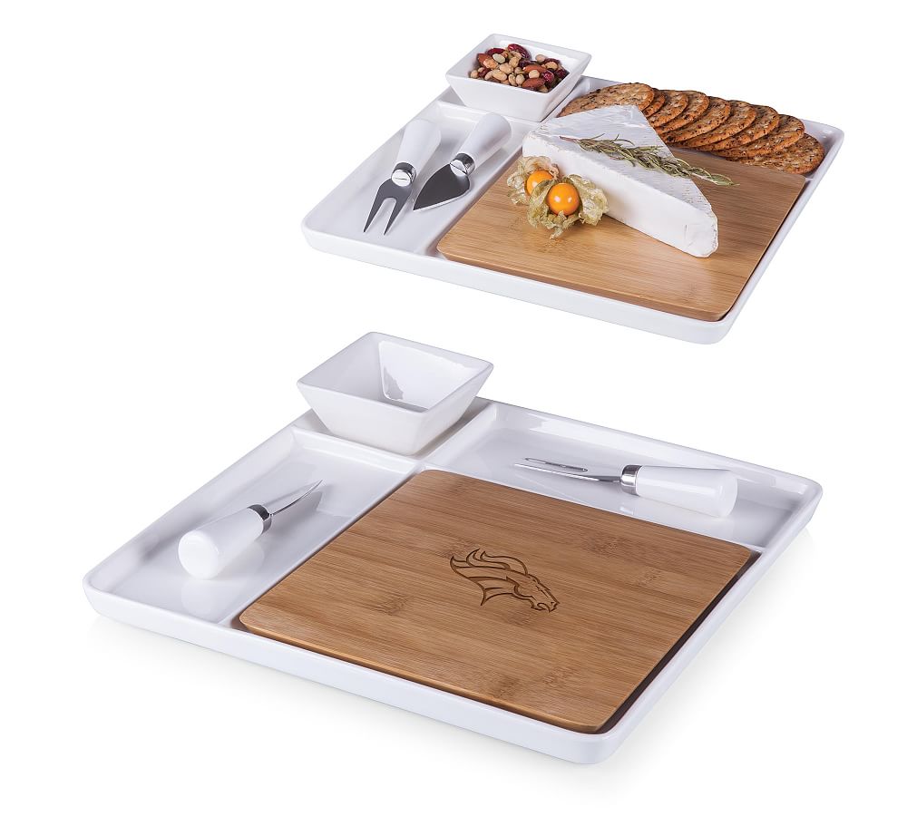 Lids Tennessee Titans Bamboo Cutting & Serving Board with Utensils