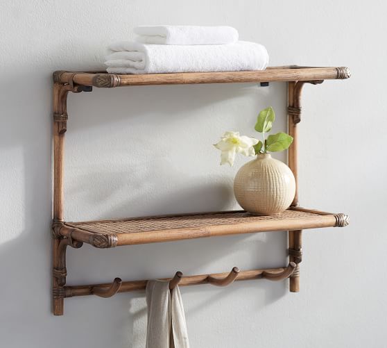 Rattan WallMount Shelves Pottery Barn