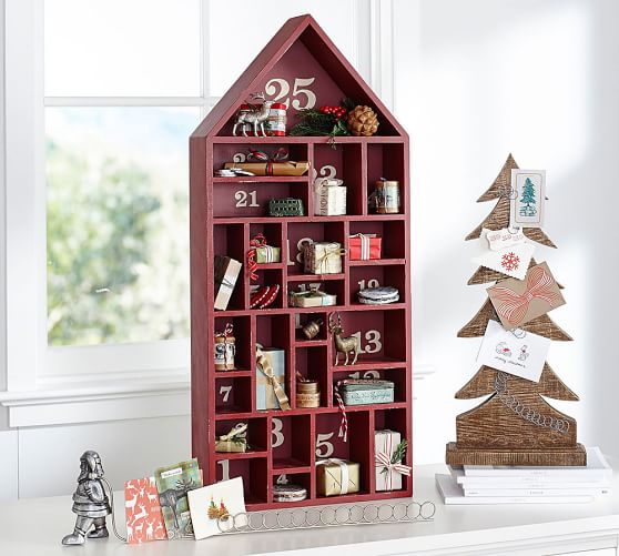 Red Painted House Advent Calendar | Pottery Barn