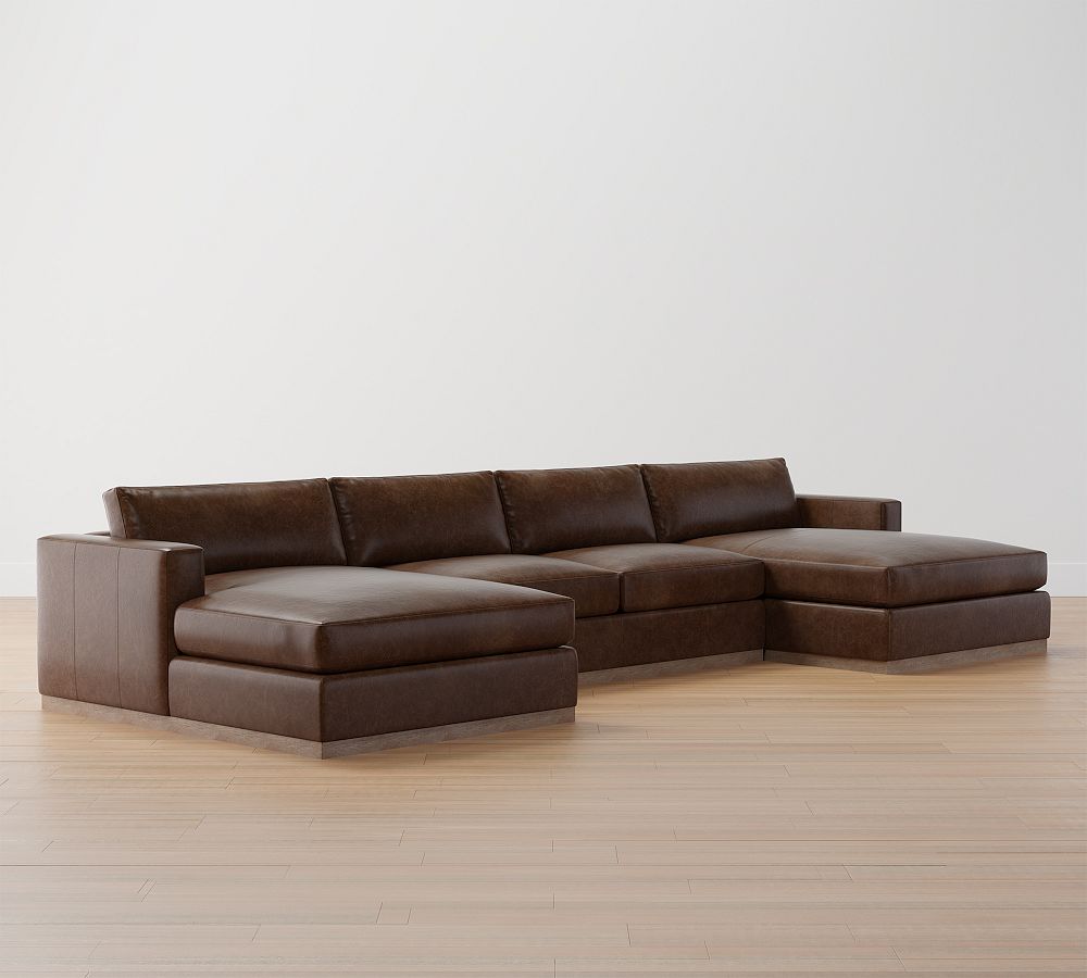 Double chaise deals sectional leather