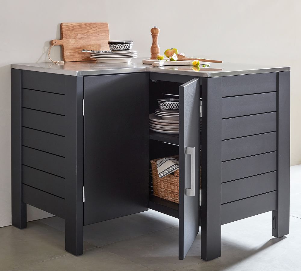 Malibu Metal Outdoor Kitchen Corner Pottery Barn