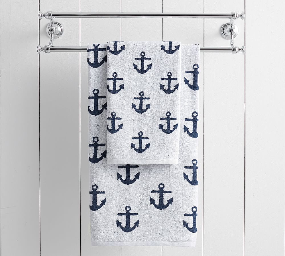 Anchor Jacquard Towel Pottery Barn
