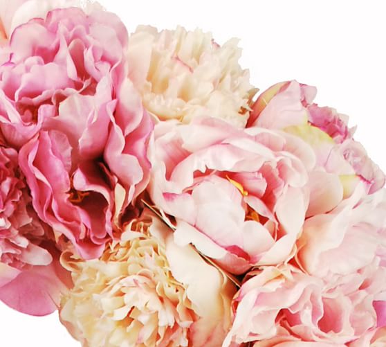 Faux Peony Wreath Pottery Barn