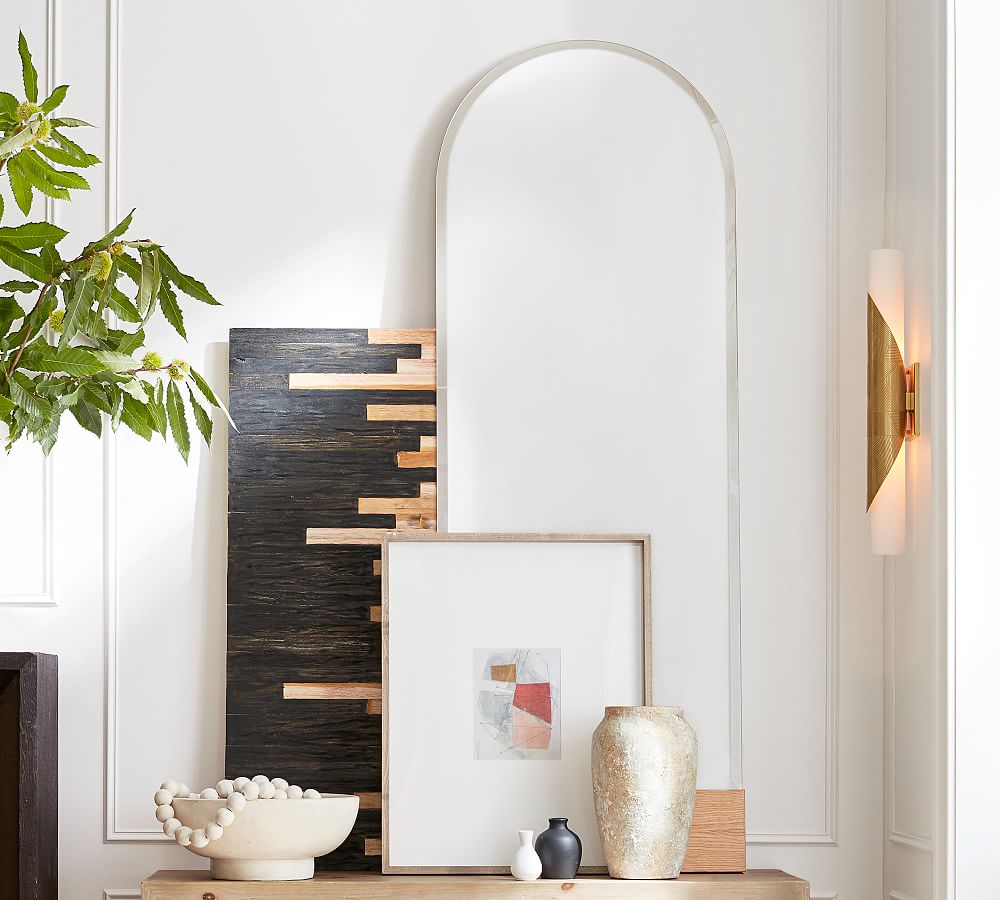 Temescal White Oak Floor Mirror Pottery Barn