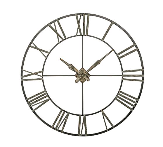 Oversized Galvanized Wall Clock | Decorative Clock | Pottery Barn