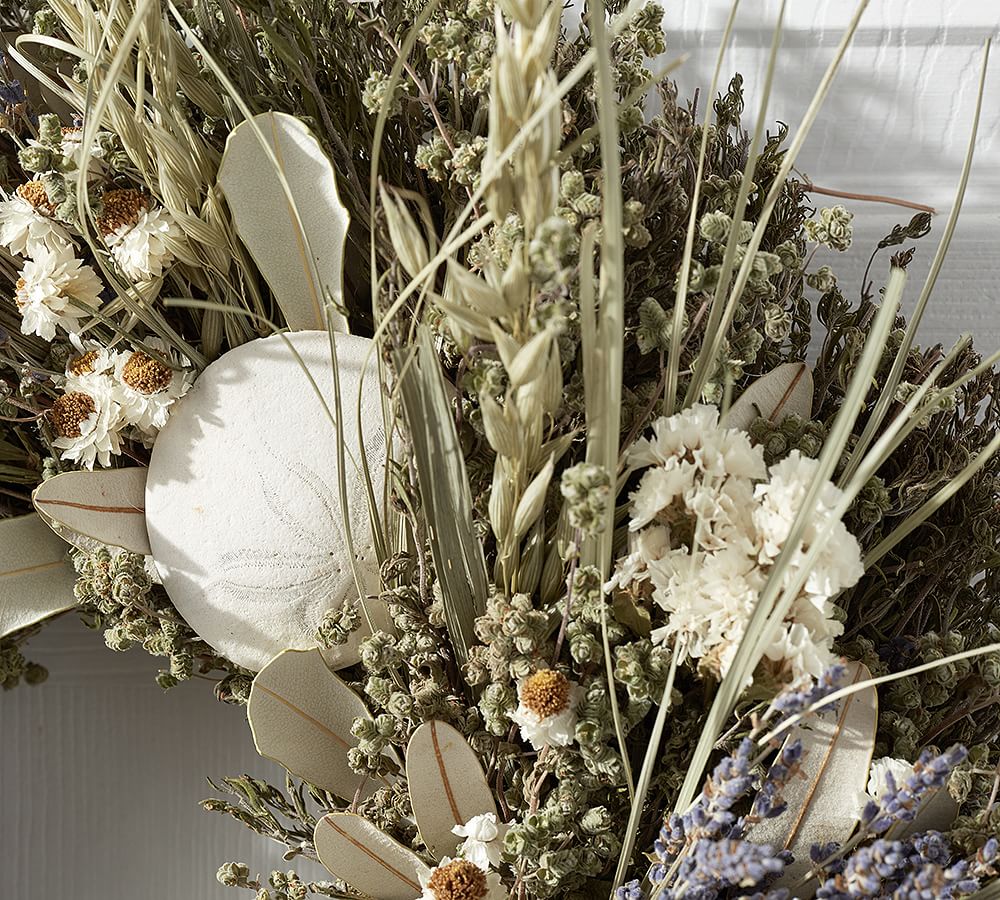 Dried Larkspur And Bear Grass Indoor Wreath