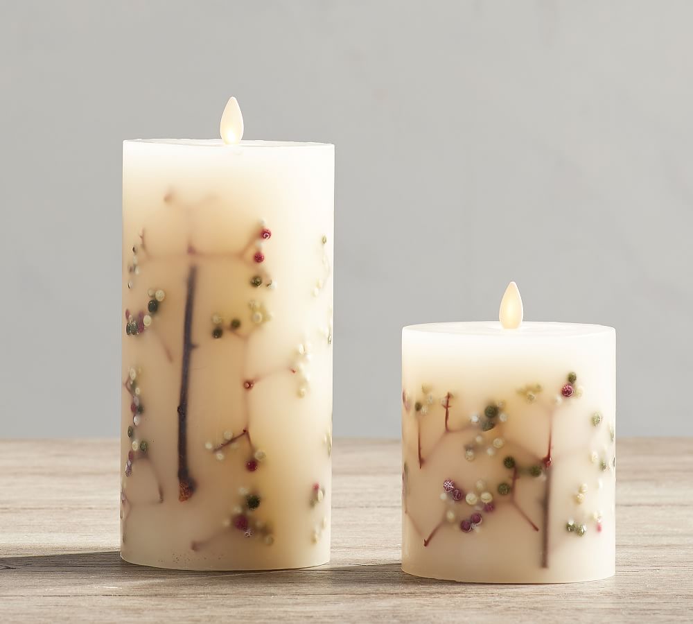 Premium Flicker Flameless Wax Candle Peppercorns Pottery Barn