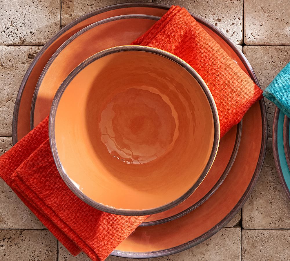 Orange shop melamine plates