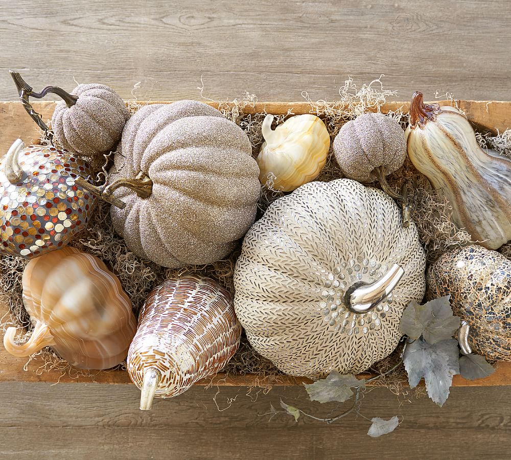 Mosaic Pumpkins Decorative Objects Pottery Barn