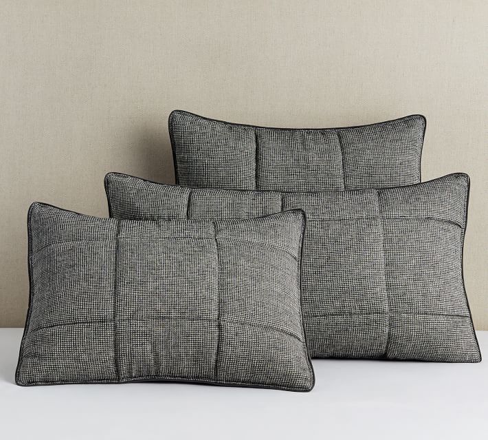 Dark Grey Waffle Pillow Sham