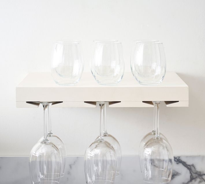 White Wine Glass Floating Shelf
