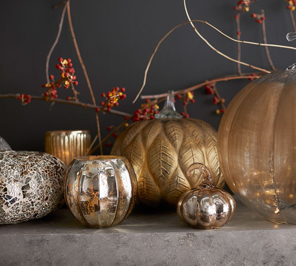 Mosaic Pumpkins Decorative Objects Pottery Barn