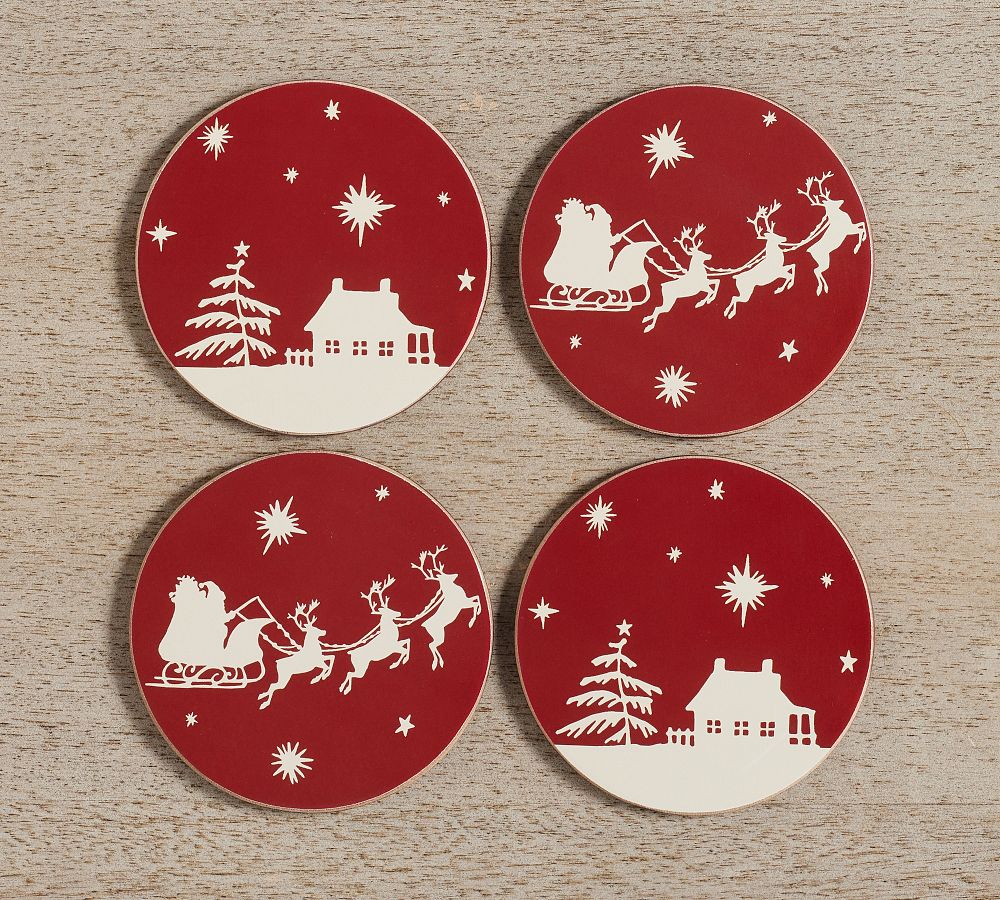 Christmas in the Country Cork Coasters - Set of 4