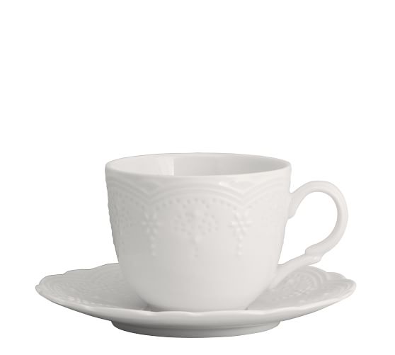 Ceramic Espresso Cups with Saucers Set of 6