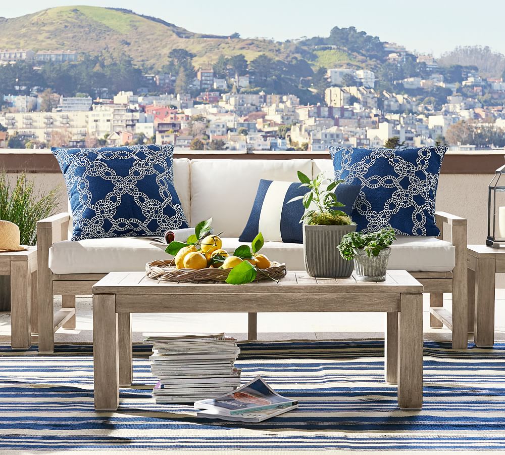 Indio Eucalyptus Outdoor Coffee Table Pottery Barn