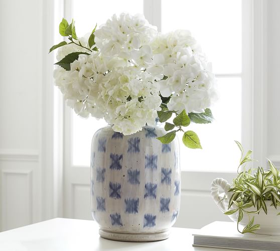 Blue Ikat Terracotta Vase Pottery Barn
