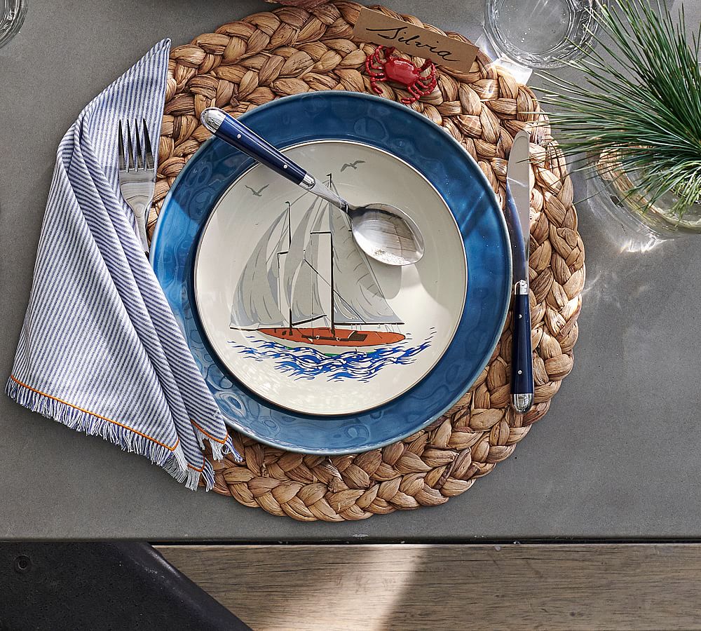 Paige Striped Fringe Cloth Napkins Pottery Barn