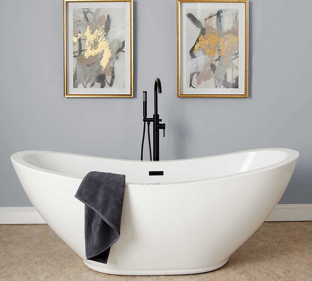 Holas 72 Handcrafted Freestanding Concrete Bathtub