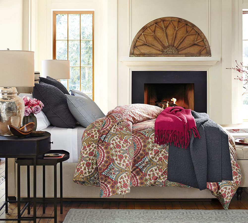 Annabelle Organic Patterned Duvet Cover & Sham Pottery Barn