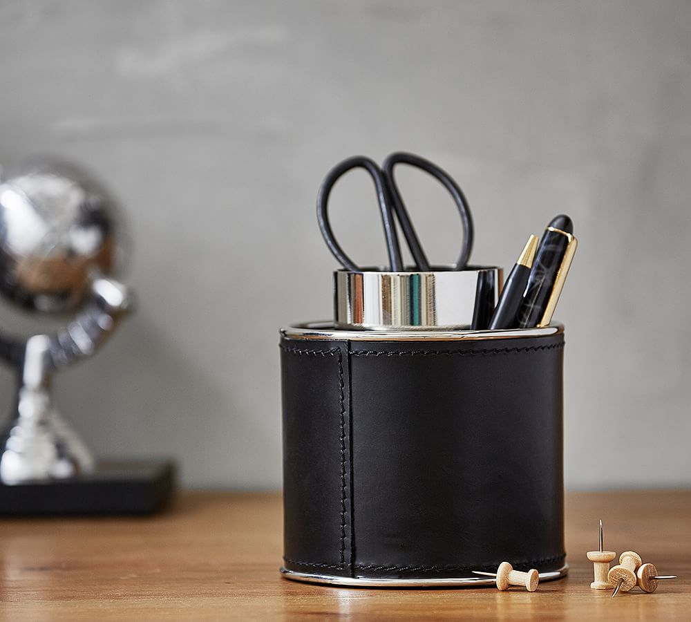 Drake Leather Desk Caddy Pottery Barn