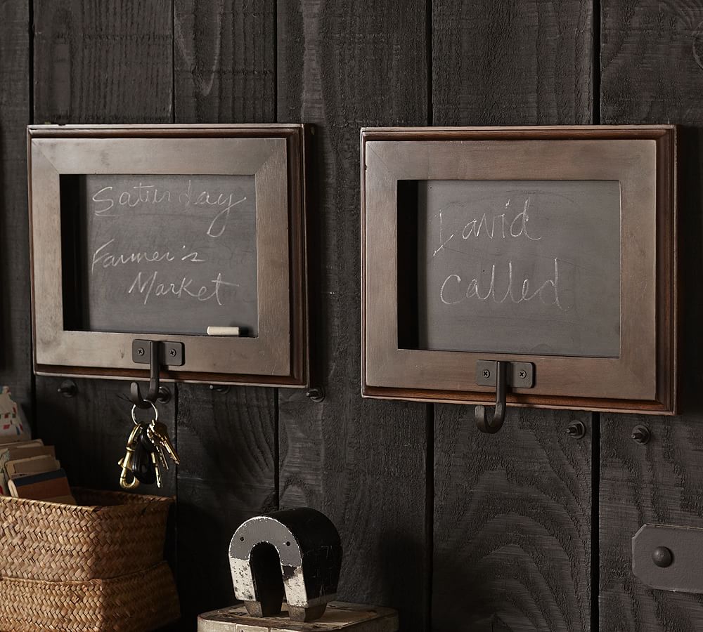 Framed Chalkboard with Hook Pottery Barn