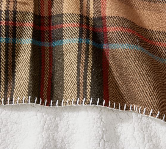 Plaid Sherpa Throw Blanket Pottery Barn