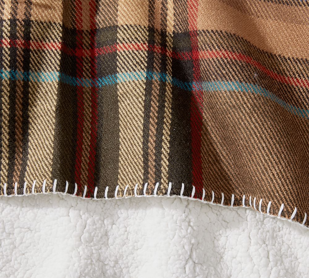 Plaid Sherpa Throw Blanket Pottery Barn