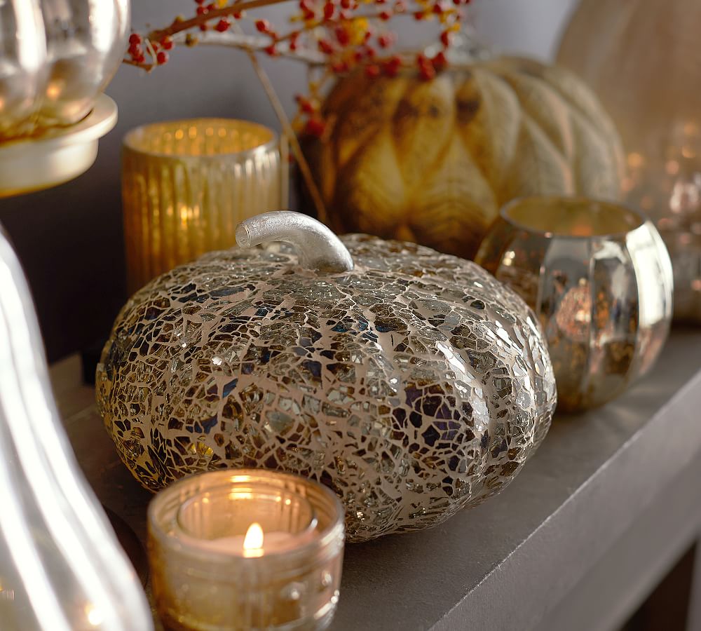 Mosaic Pumpkins Decorative Objects Pottery Barn