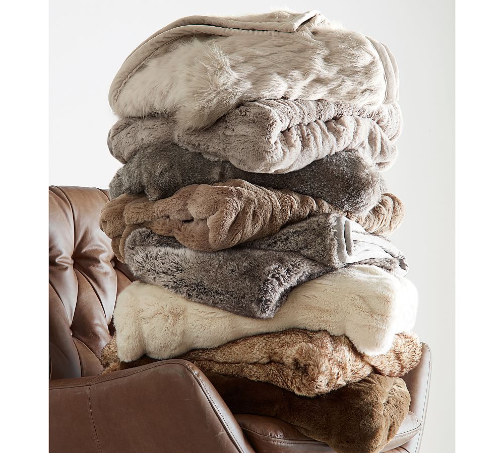 Pottery barn throws online faux fur