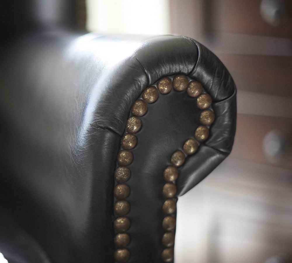 Thatcher Leather Wingback Chair Pottery Barn