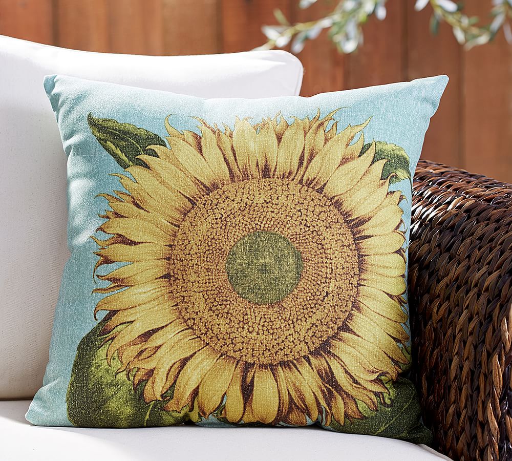 Sunflower Outdoor Throw Pillow Pottery Barn