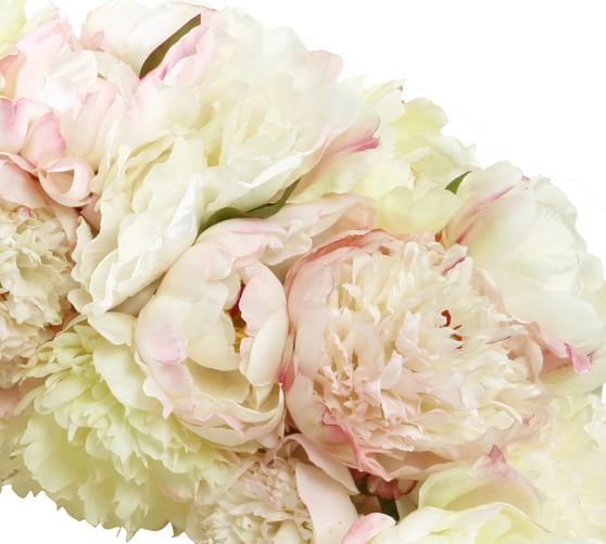 Faux Peony Wreath Pottery Barn