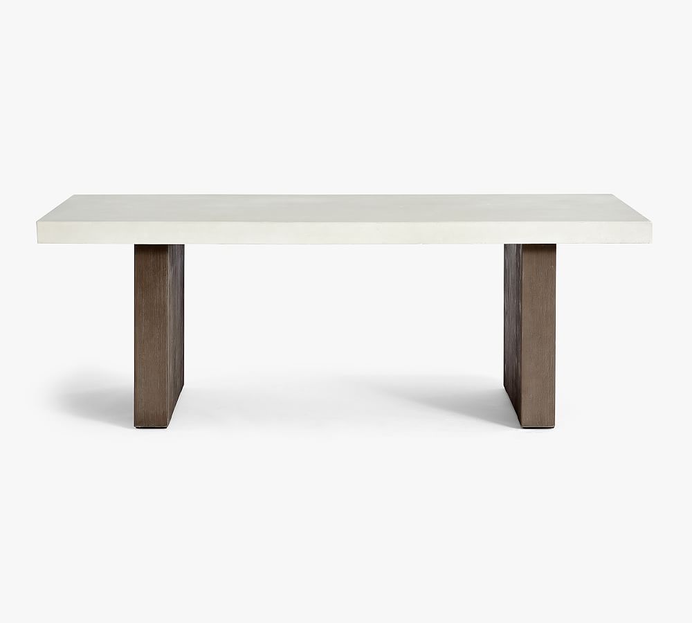 Pomona Concrete & Rectangular Outdoor Dining Table Pottery Barn