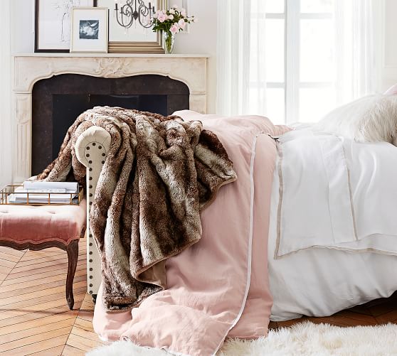 Faux Fur Ombre Throw Blankets Pottery Barn