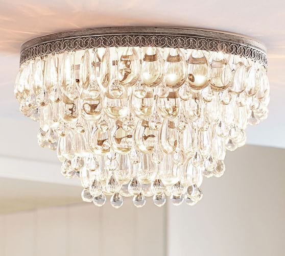 Clarissa Oversized Crystal Flush Mount | Pottery Barn