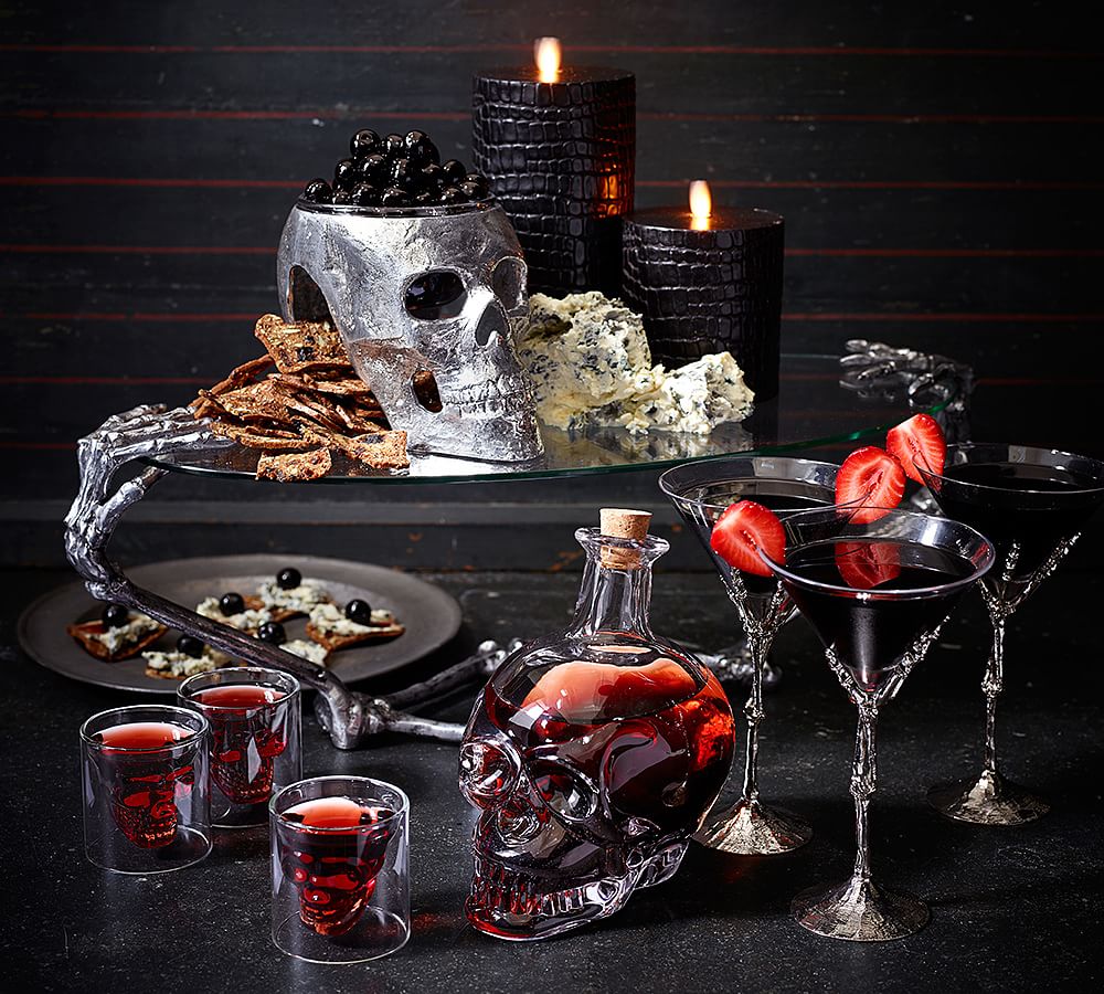 Win a Pair of Spooky Skeleton Hand Martini Glasses - Pottery Barn