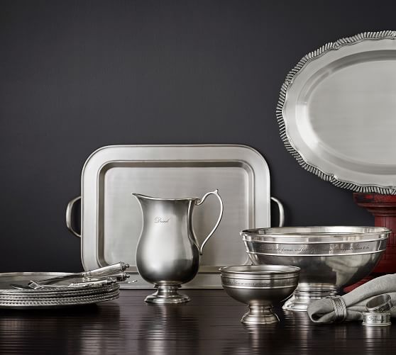 Pottery Barn Antique Silver Sentiment Flatware Set – Silverplate, Engraved Words, Used, India