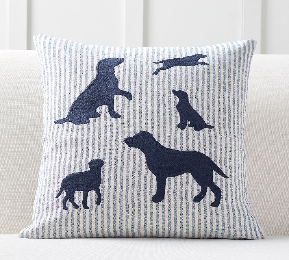 Embroidered best sale dog pillow