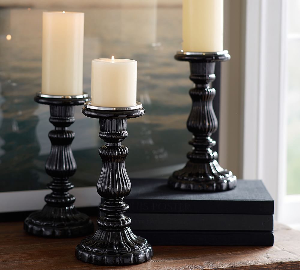 Manor Pillar Candleholder Pottery Barn