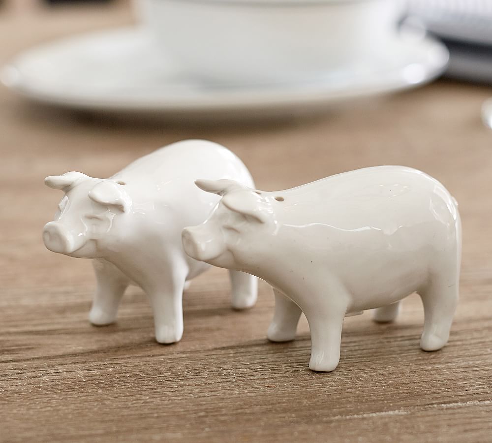 Farmhouse Pig Salt & Pepper Shakers | Pottery Barn