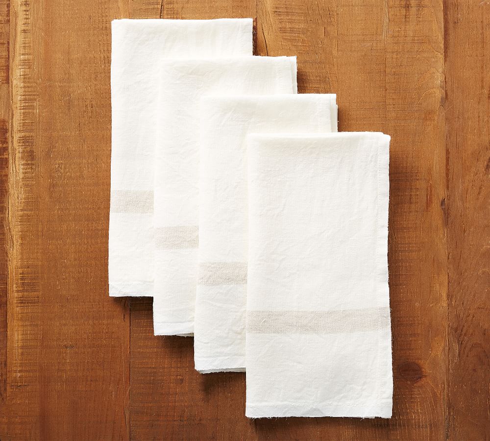 Caravan Laundered Linen Napkins, Set of 4, 8 Colors