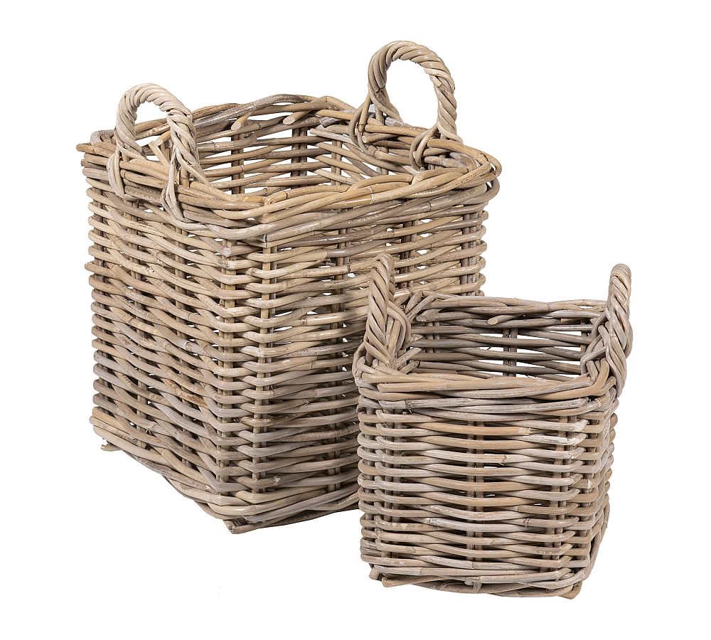 Portland Small Woven Baskets Set of 2 Storage Basket Pottery Barn