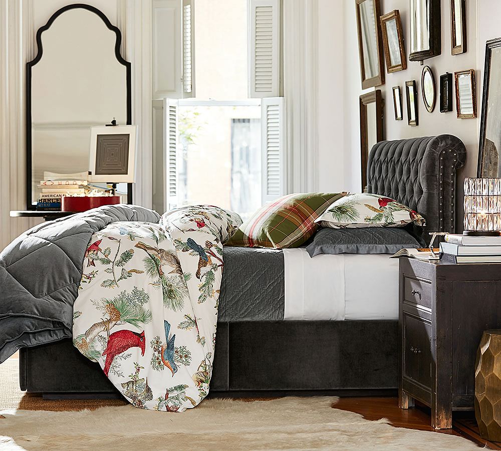Winter Fauna Patterned Duvet Cover & Sham Pottery Barn