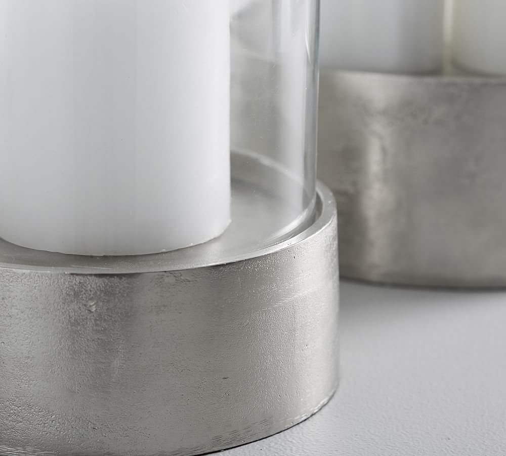 Addison Metal & Glass Hurricanes Pottery Barn
