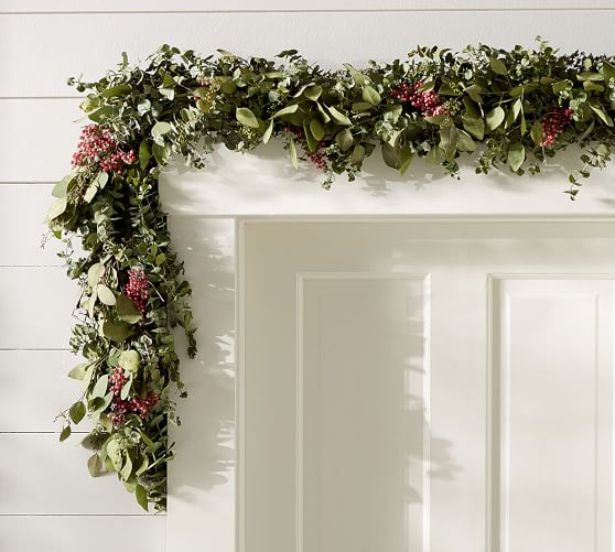 pottery barn garland christmas